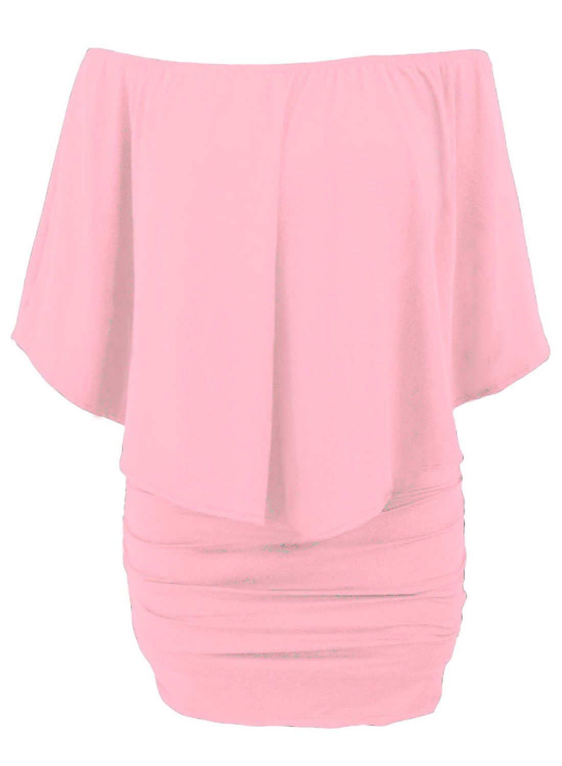 Multiple Dressing Flounced Pink Mini Dress