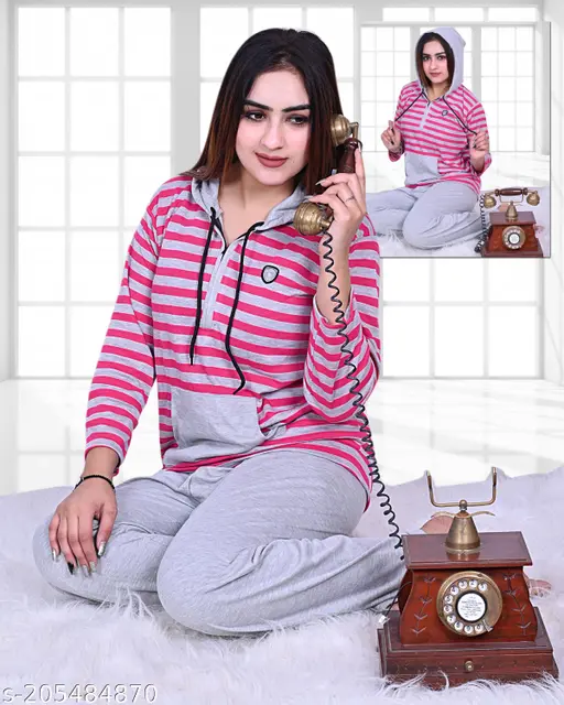 Attractive Women Woolen Nightsuit For Winter