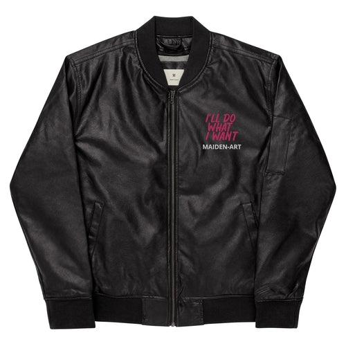 REBEL GIRL Leather Bomber Jacket